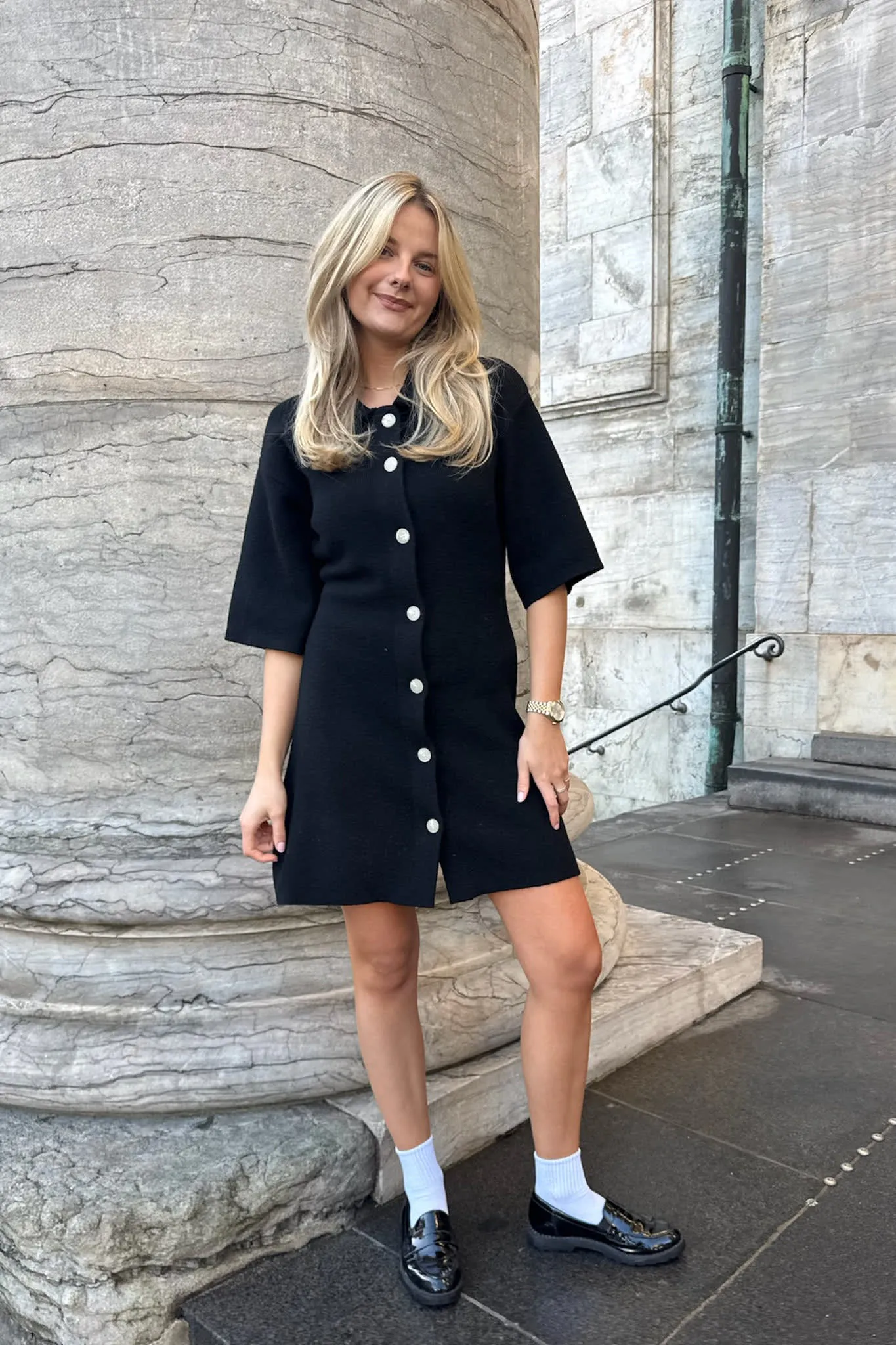OliviaIC Strik Kjole - Sort