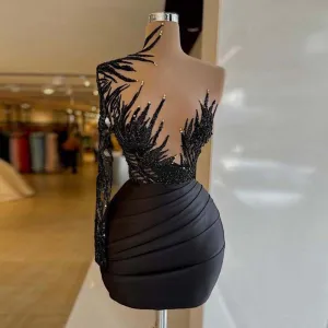 One Shoulder Long Sleeves Dress