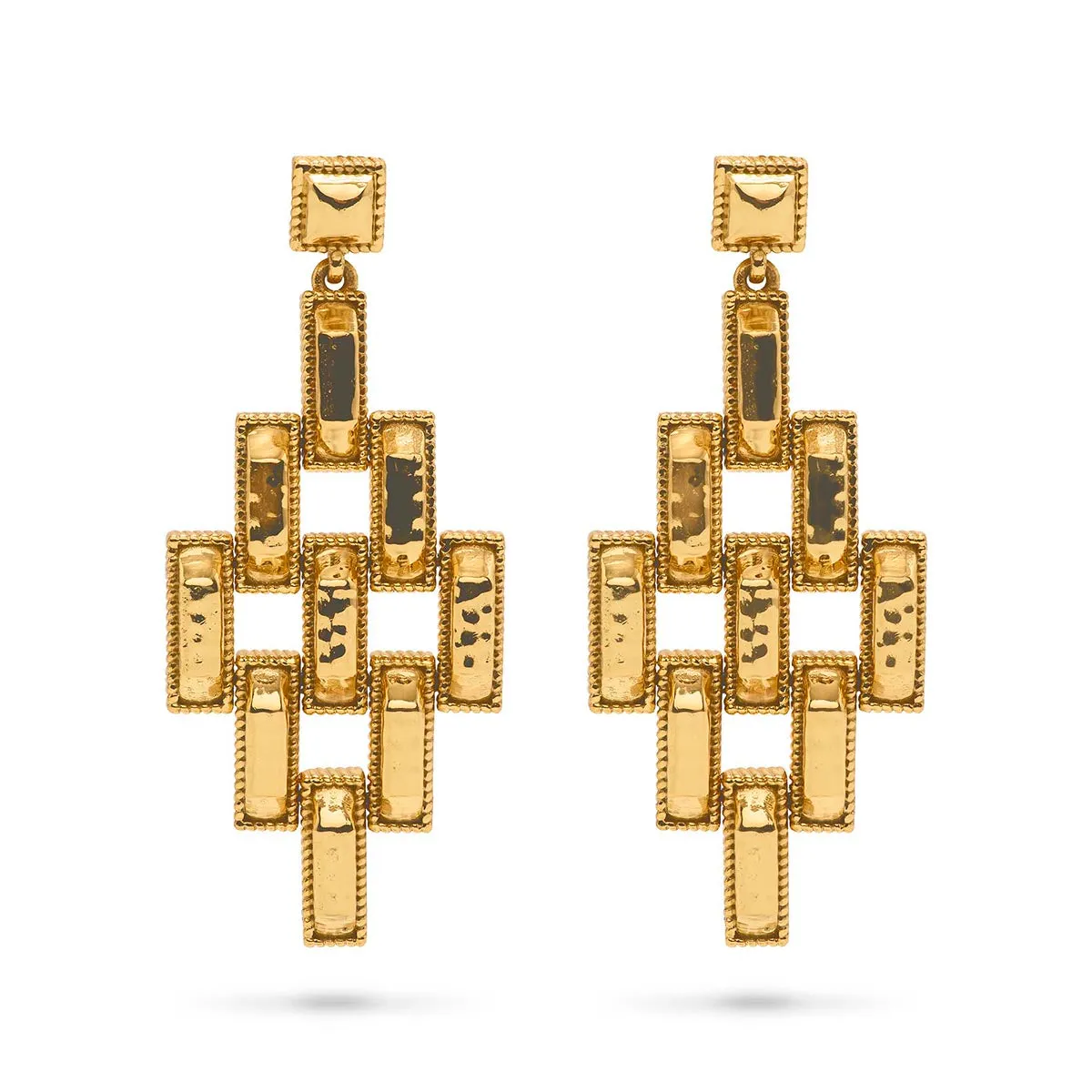 Pathway Post Drop Earrings - Gold