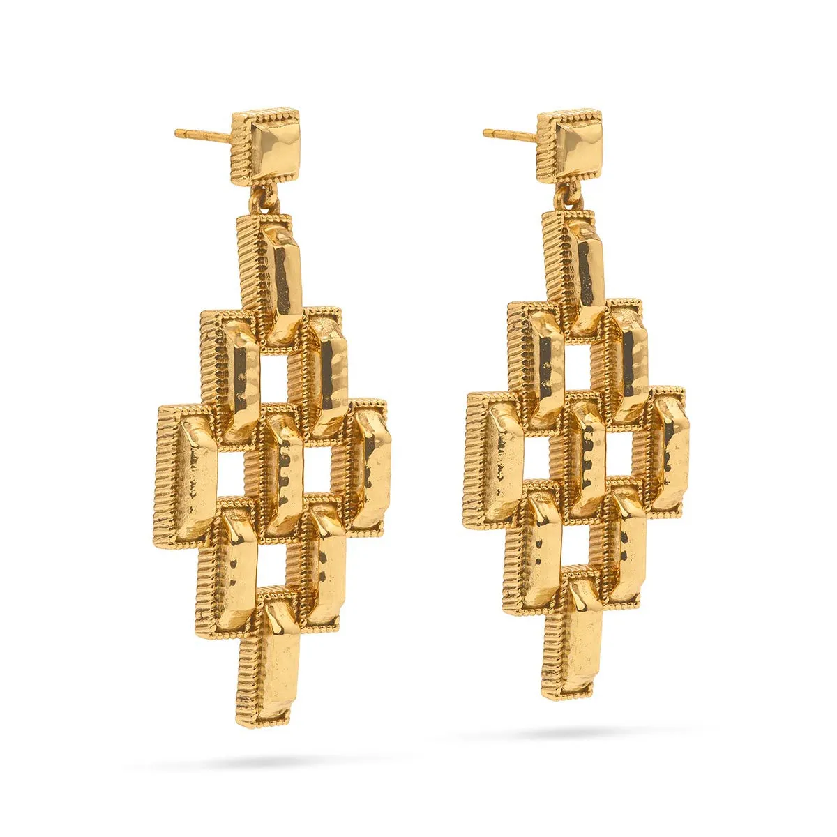 Pathway Post Drop Earrings - Gold