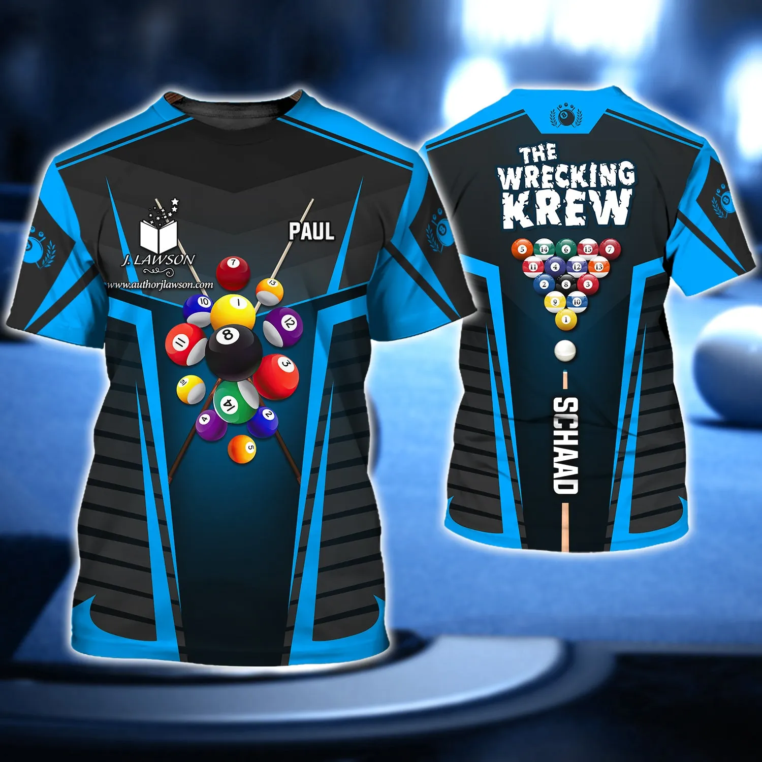 PAUL SCHAAD, The Wrecking Krew Team In Blue Billard Balls 3D Shirt - QB95