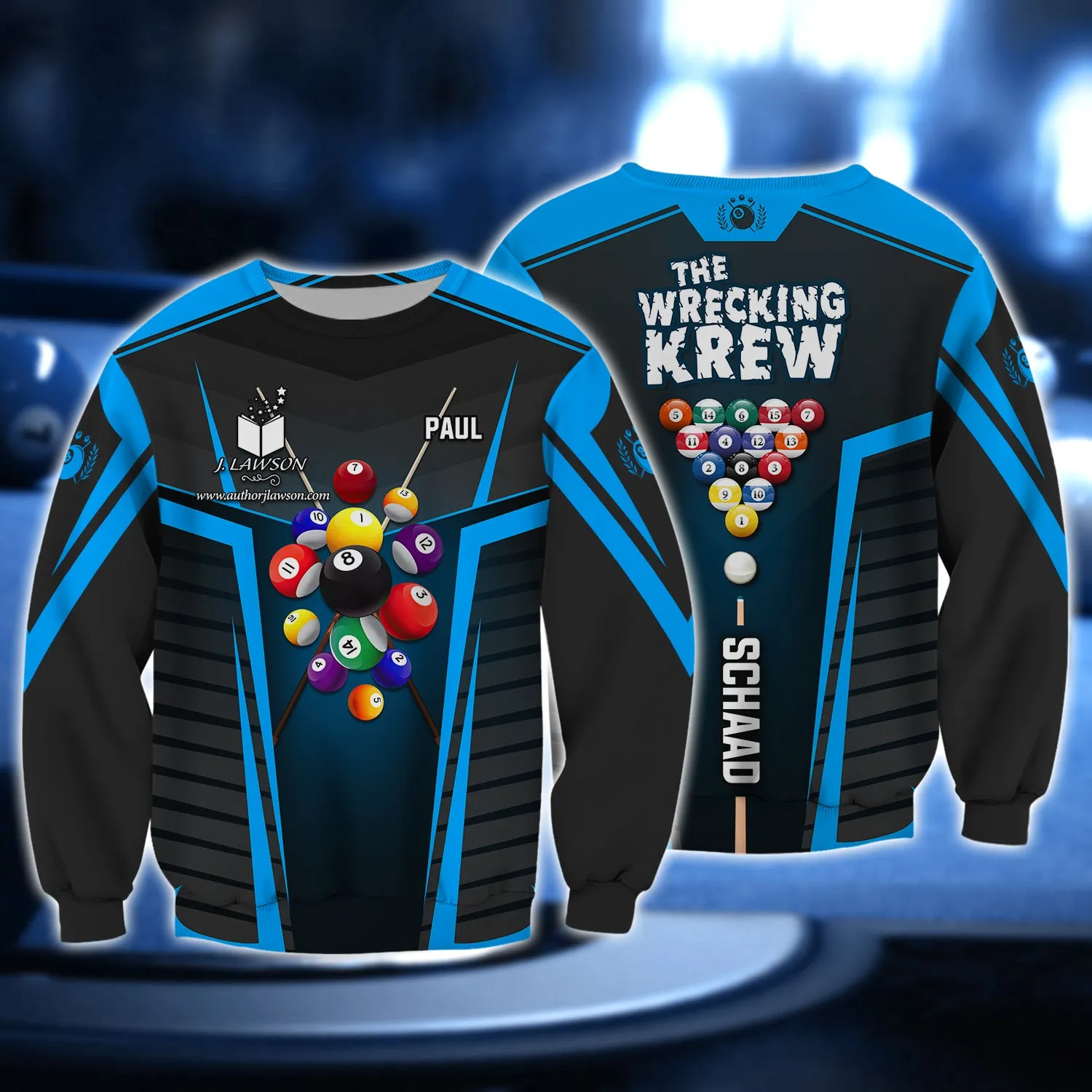PAUL SCHAAD, The Wrecking Krew Team In Blue Billard Balls 3D Shirt - QB95