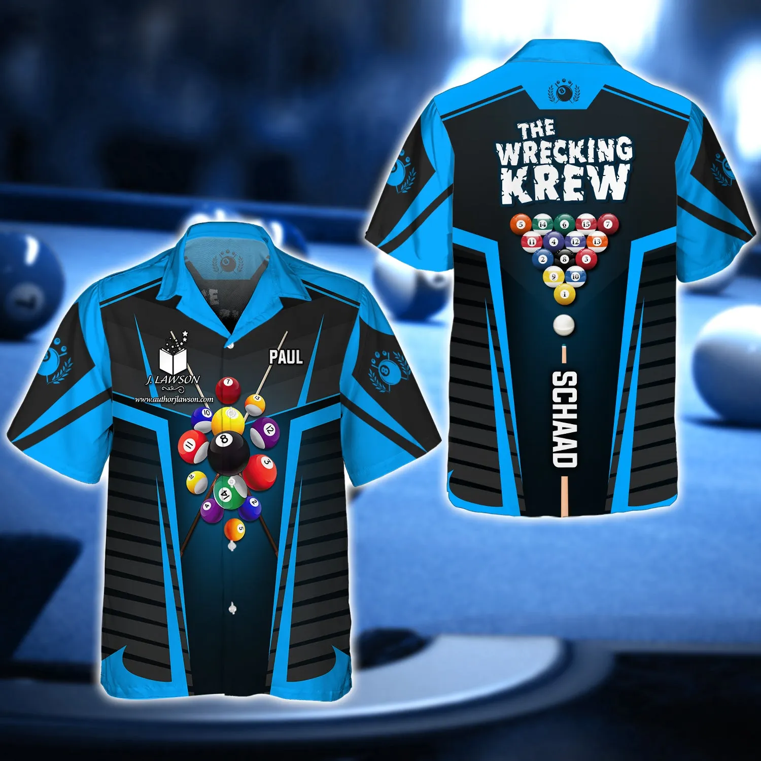 PAUL SCHAAD, The Wrecking Krew Team In Blue Billard Balls 3D Shirt - QB95