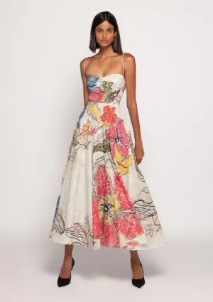 Periwinkle bandhani printed dress