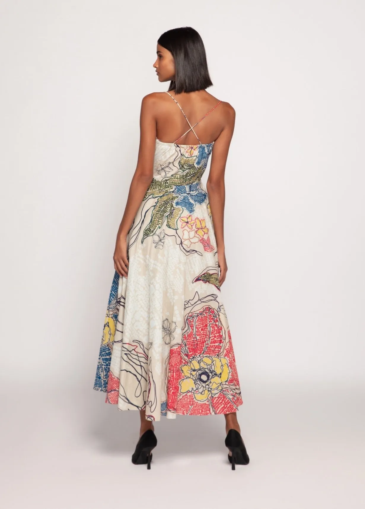 Periwinkle bandhani printed dress