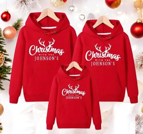 Personalised Christmas Family Matching Hoodies