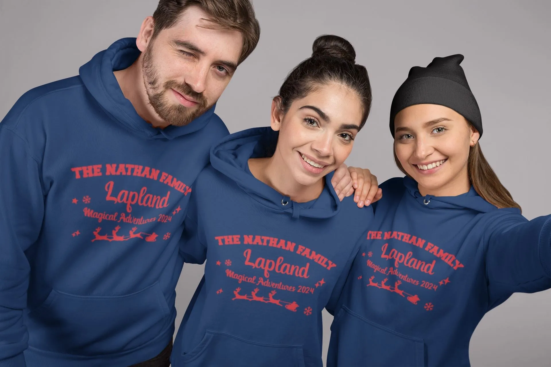 Personalised Lapland Adventure Navy Hoodies