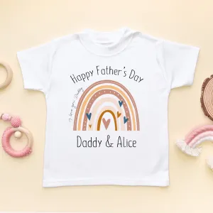 Personalised Rainbow Happy Father's Day 2024 Toddler & Kids T Shirt