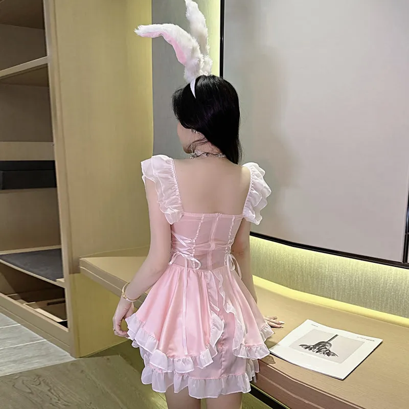 PINK CUTE  COSPLAY BUNNY GIRL DRESS KF90017