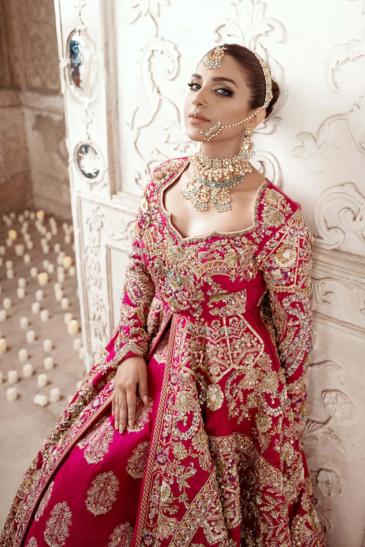 Pink Lehenga Bridal Pishwas for Pakistani Bridal Wear