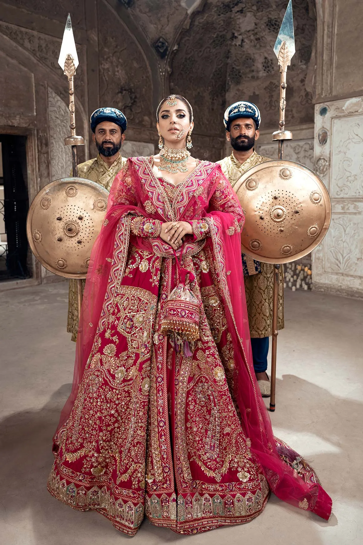 Pink Lehenga Bridal Pishwas for Pakistani Bridal Wear