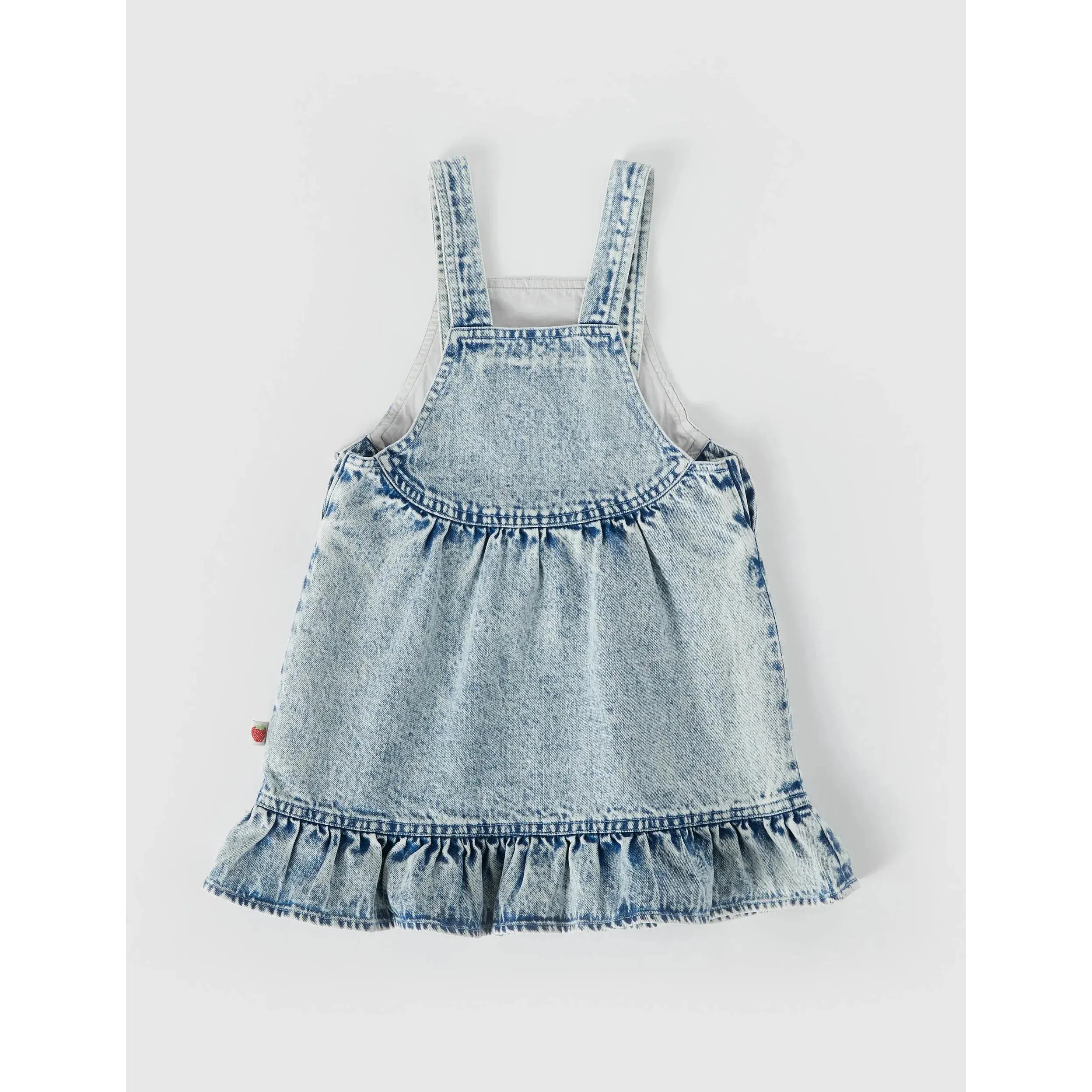 Pippa Strawberry Denim Pinafore Dress