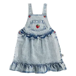 Pippa Strawberry Denim Pinafore Dress