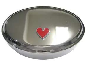 Playing Cards Red Heart Suits Oval Trinket Jewelry Box