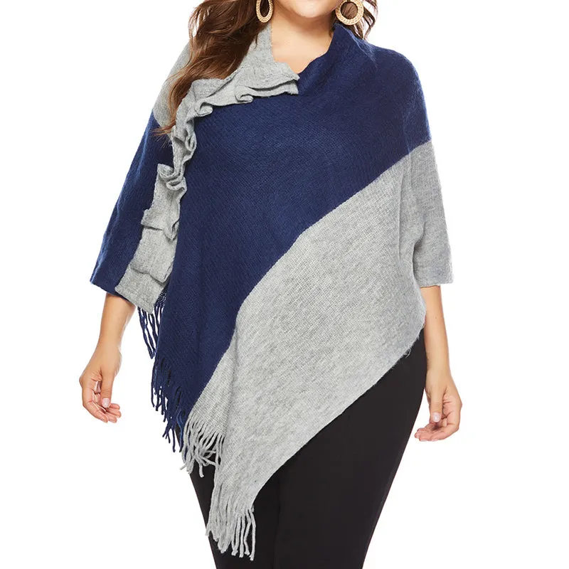 Plus Size Women's Sweater Shawl