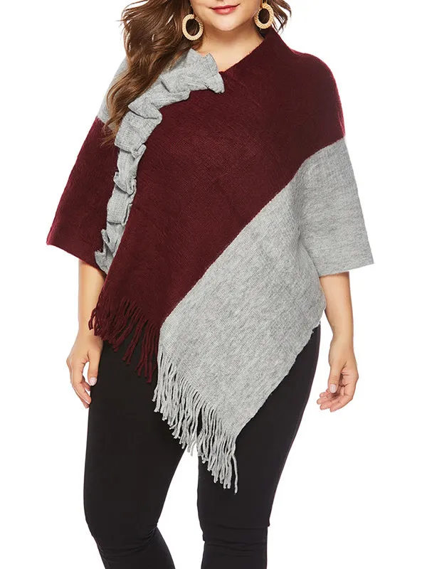 Plus Size Women's Sweater Shawl