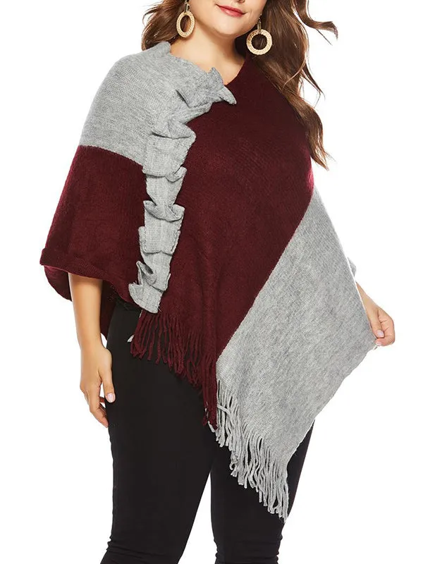 Plus Size Women's Sweater Shawl