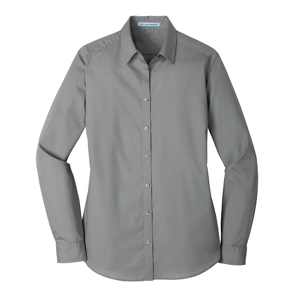 Port Authority® Ladies Long Sleeve Carefree Poplin Shirt