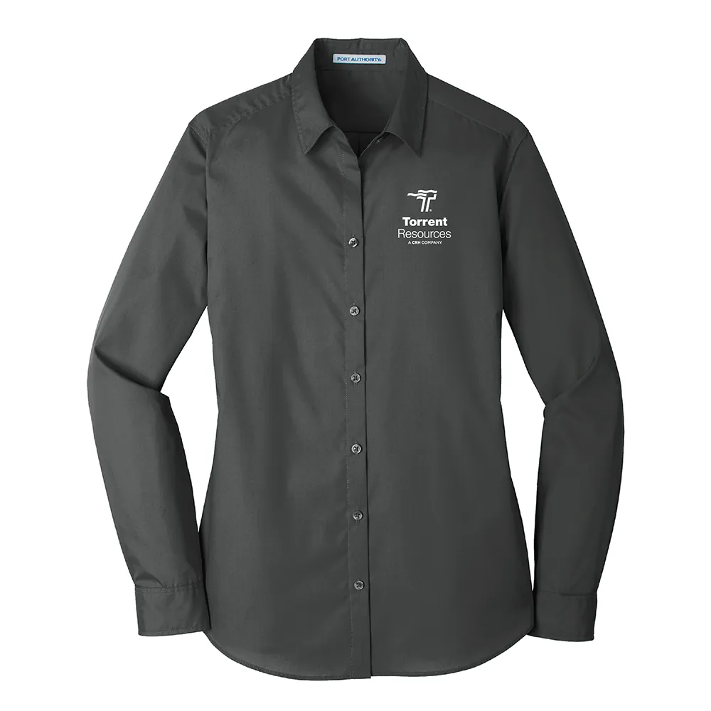 Port Authority® Ladies Long Sleeve Carefree Poplin Shirt