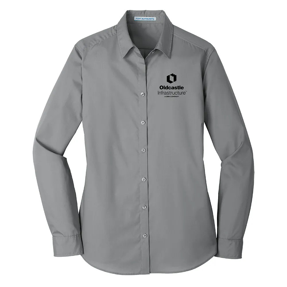 Port Authority® Ladies Long Sleeve Carefree Poplin Shirt