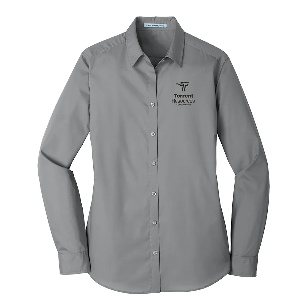 Port Authority® Ladies Long Sleeve Carefree Poplin Shirt