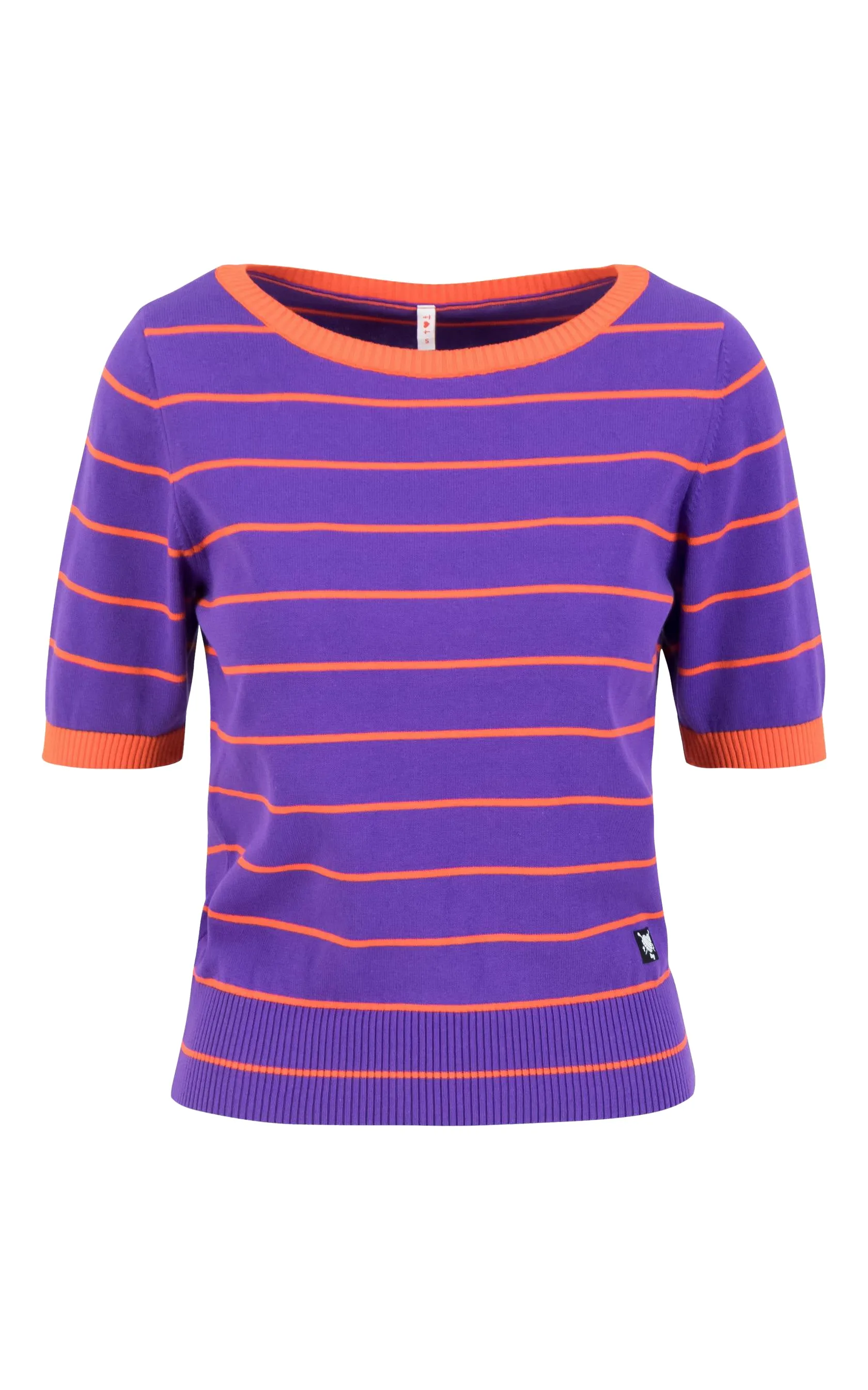 Pretty Preppy Knitted Jumper Everything In Bold Lilac Ribbons Stripes