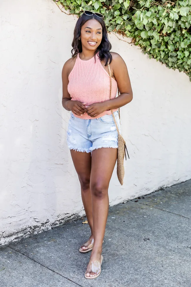 Proud Moment Coral Knit Sweater Tank FINAL SALE