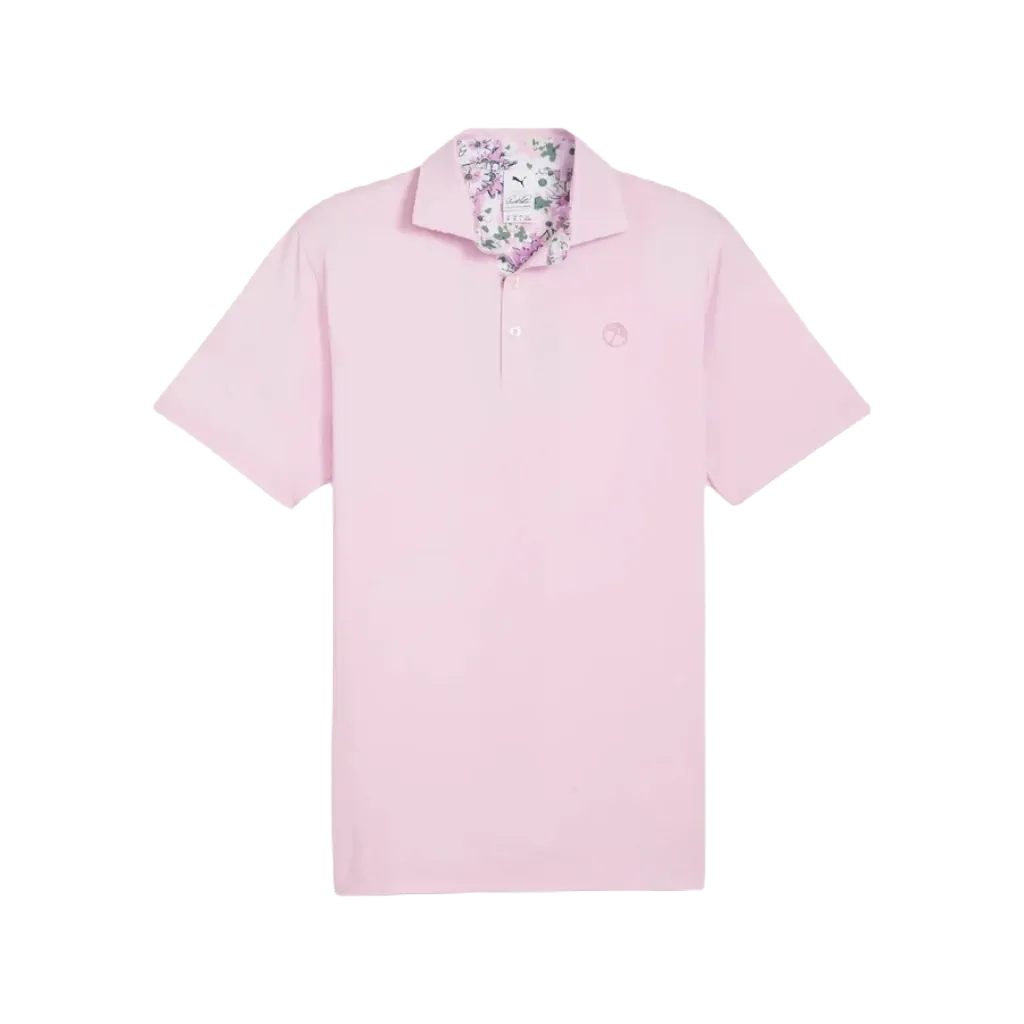 Puma AP Floral Trim Golf Polo - Pink