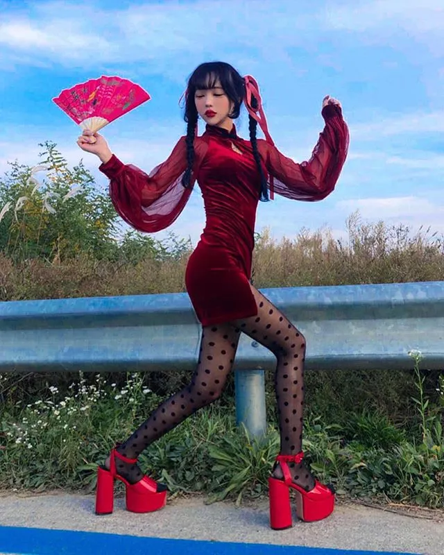 Punk cheongsam KF9385