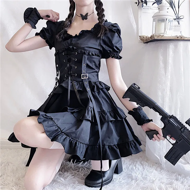 Punk dark dress KF81403