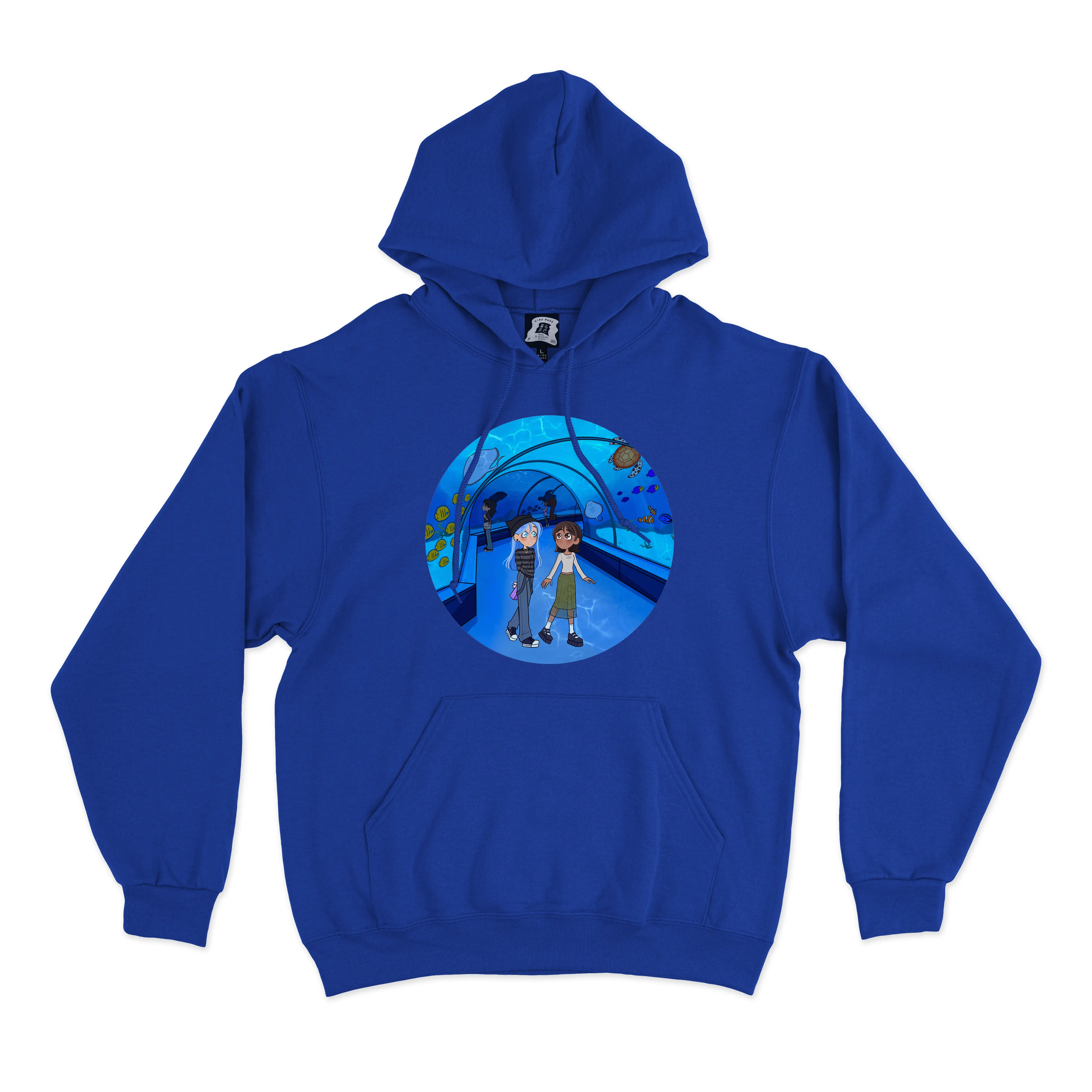"Aquarium Date" Basic Hoodie Cobalt Blue
