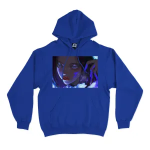 "Blue blood" Basic Hoodie White/Cobalt Blue