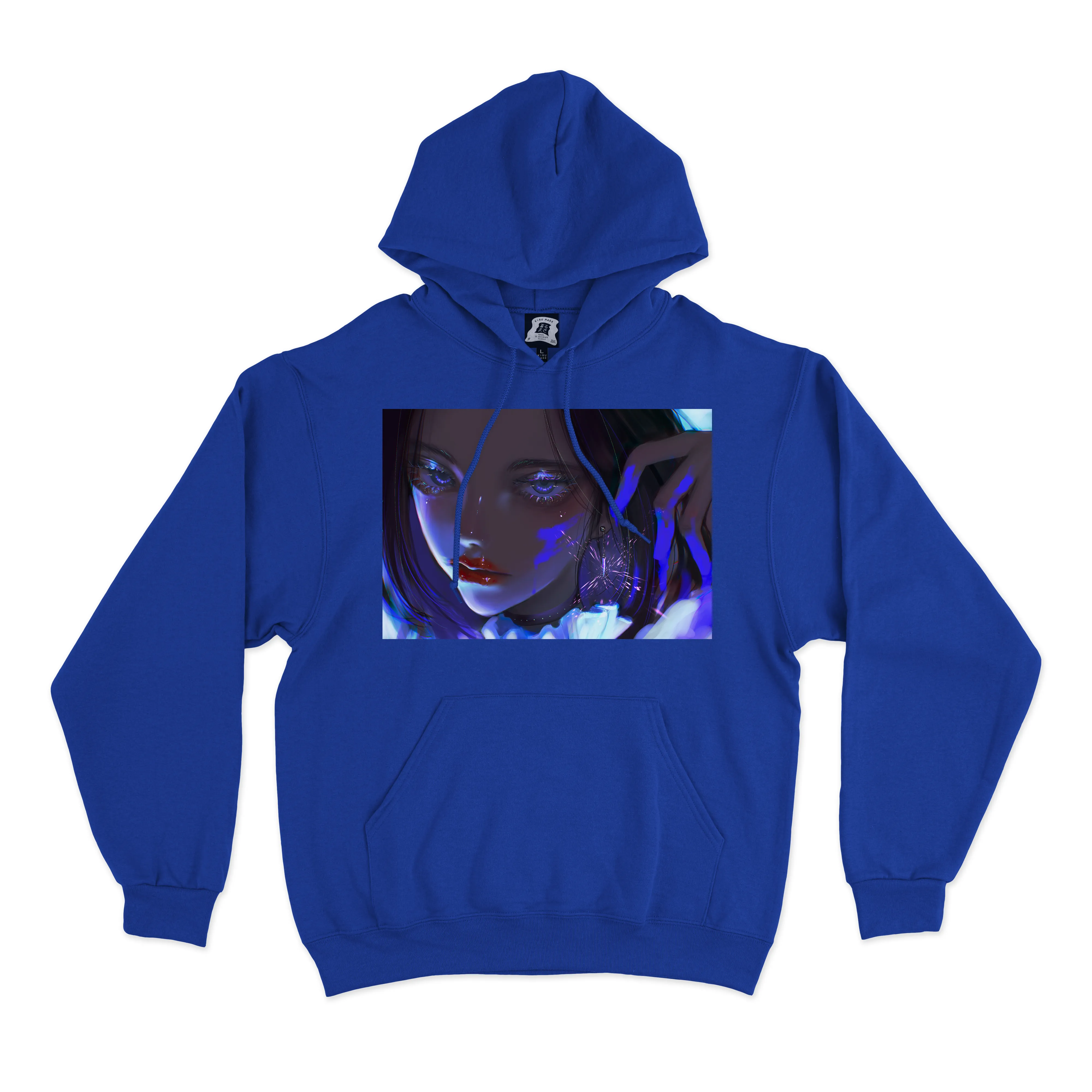 "Blue blood" Basic Hoodie White/Cobalt Blue