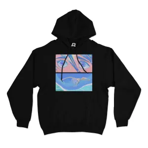 "Blue Wonder" Basic Hoodie Black/White