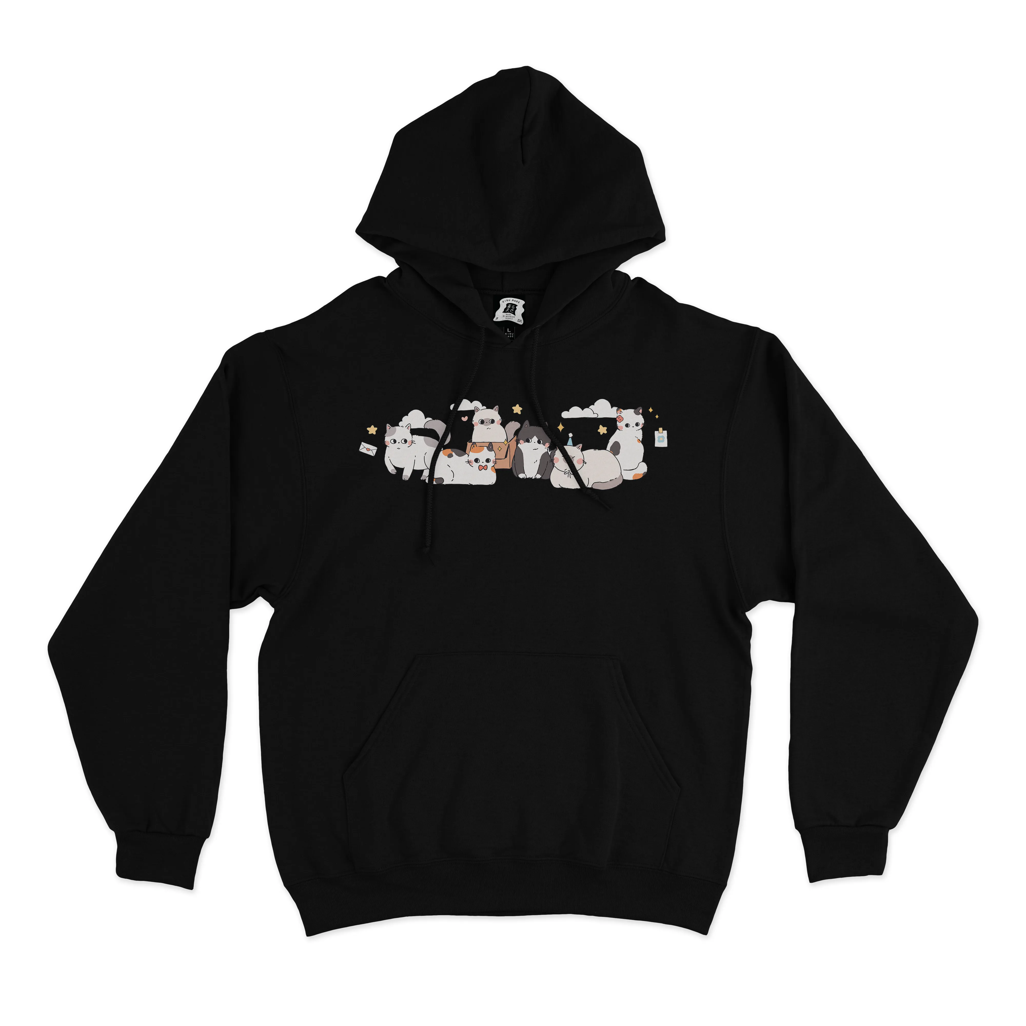 "Cat Parade" Basic Hoodie White/Beige/Black