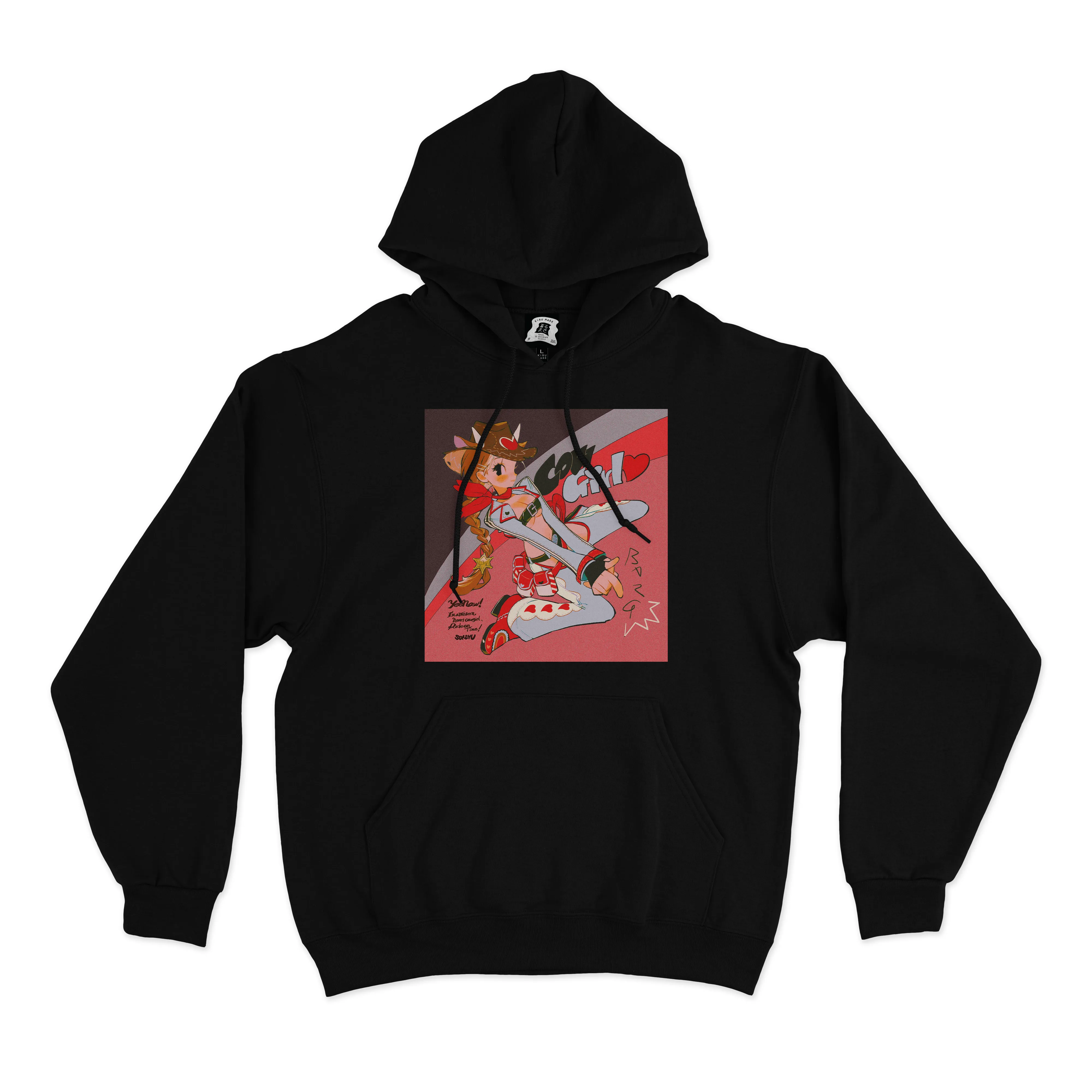 "Chinchilla Icecream" Basic Hoodie Black/Pink