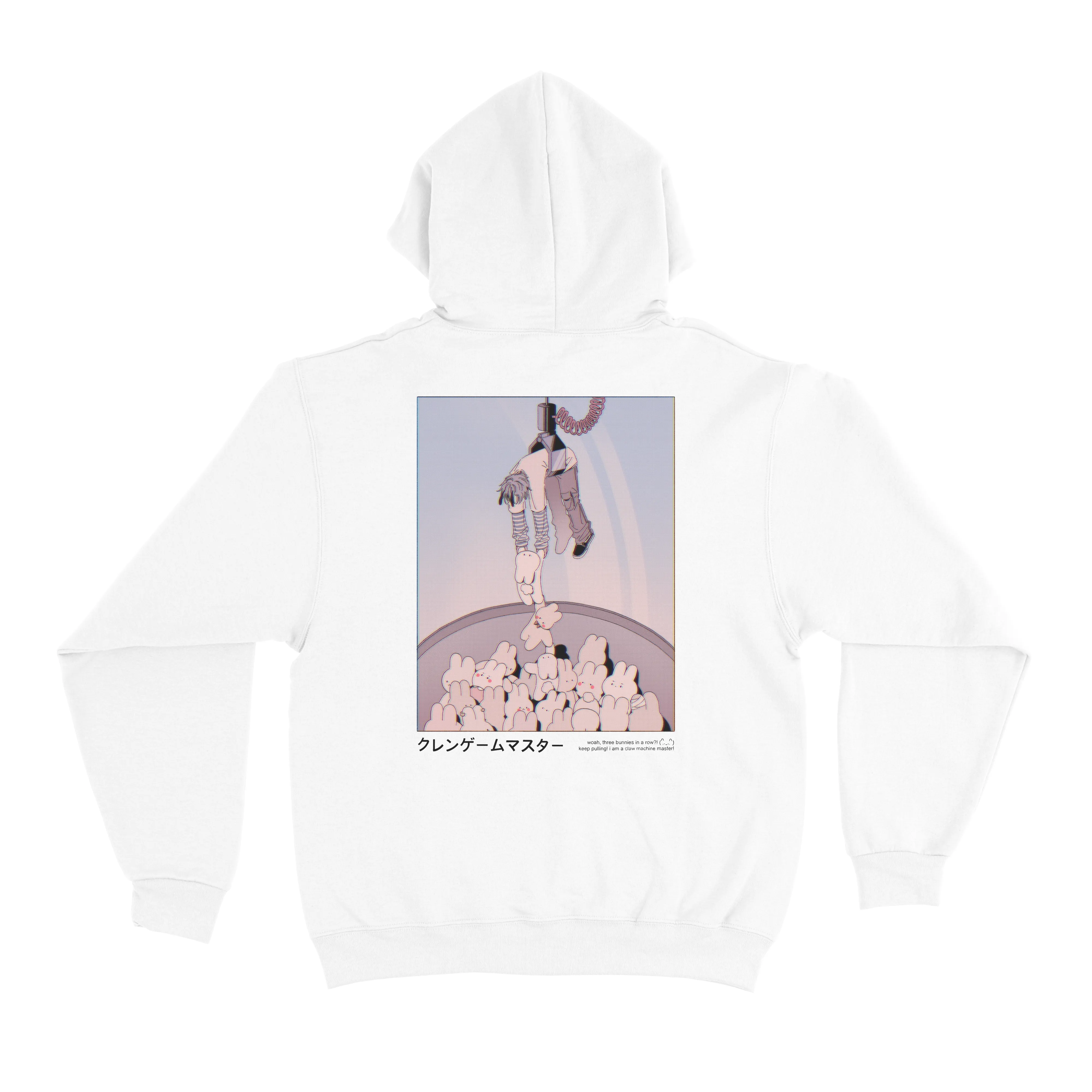 "Claw Machine Master" Basic Hoodie White/Black