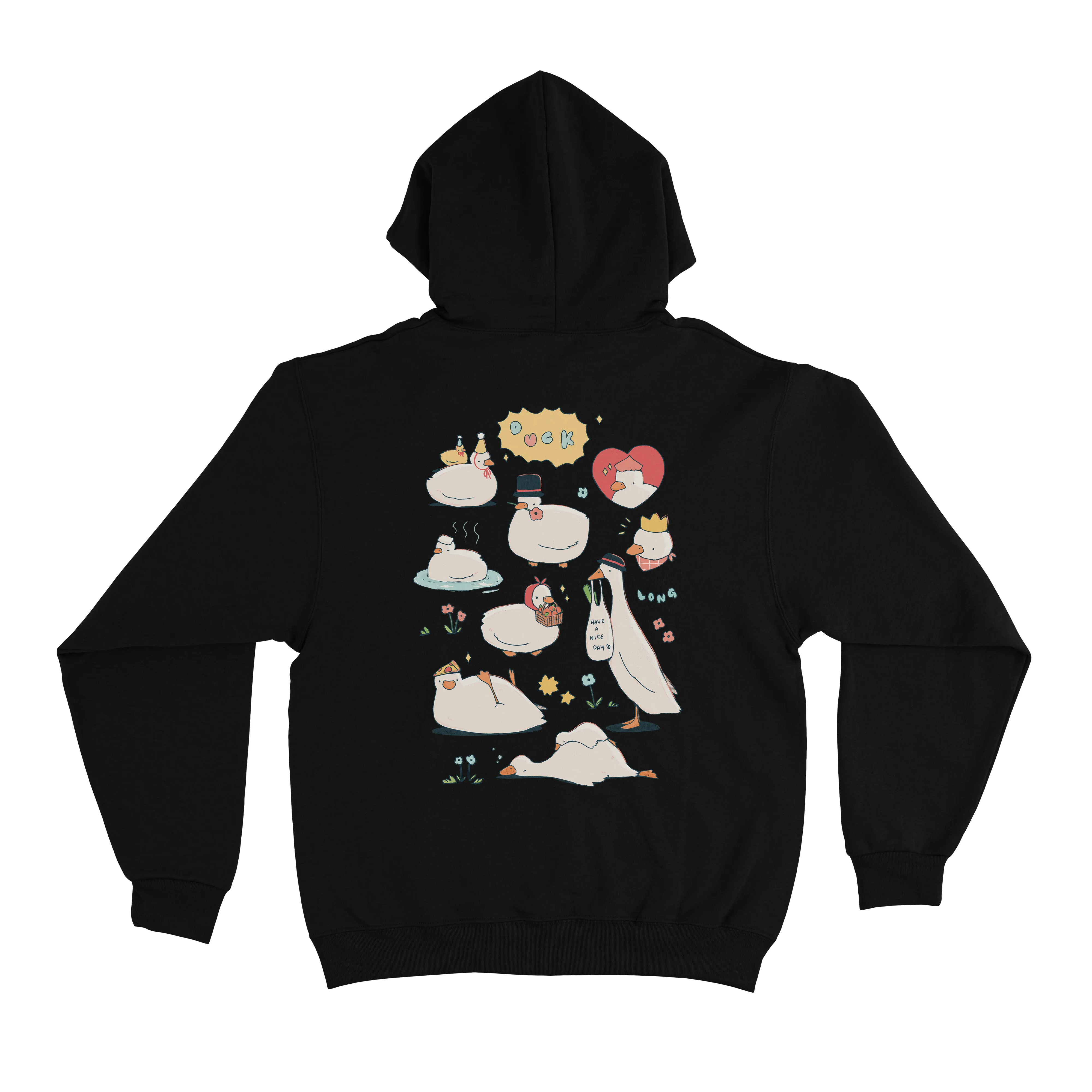 "Commes de Canards" Basic Hoodie White/Black
