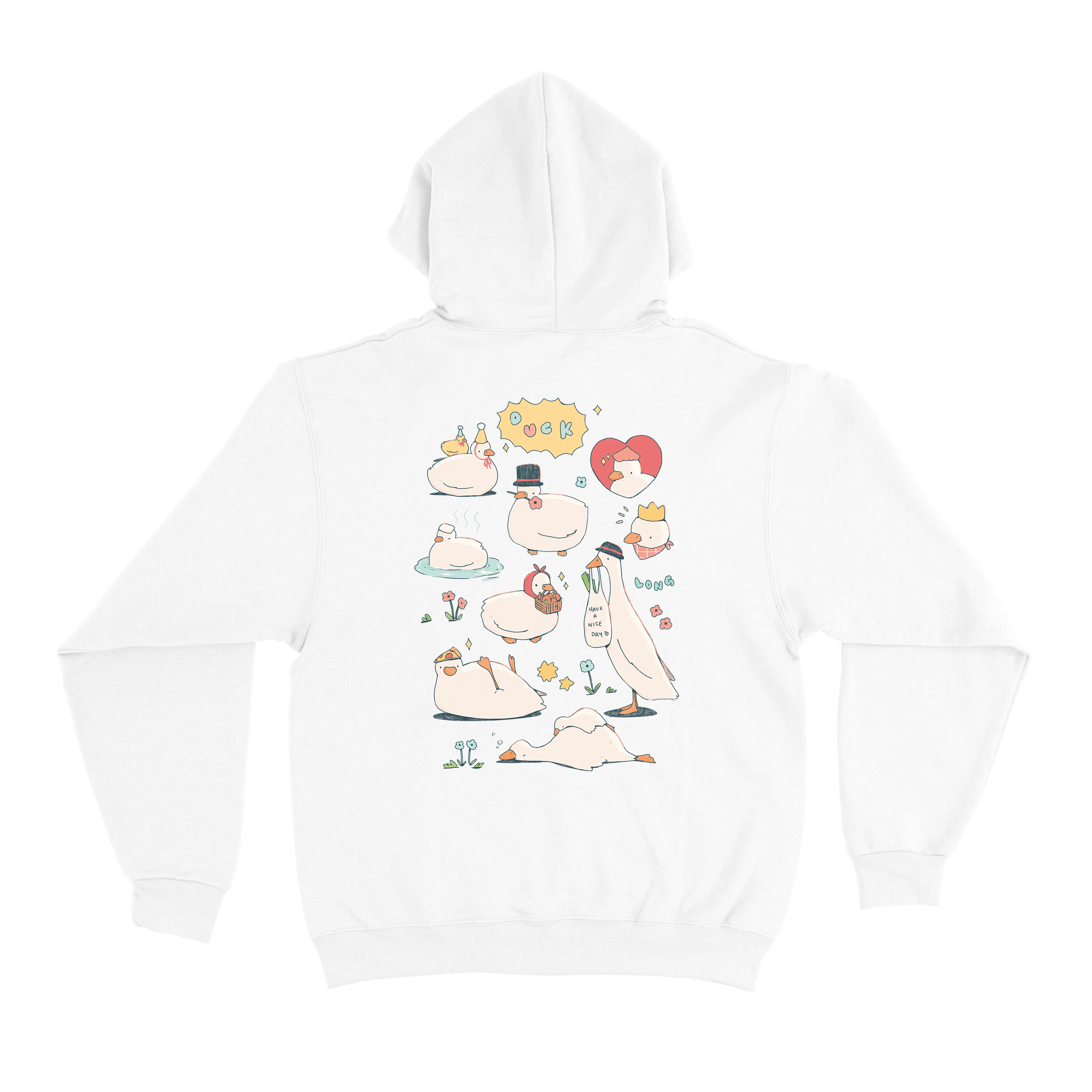 "Commes de Canards" Basic Hoodie White/Black