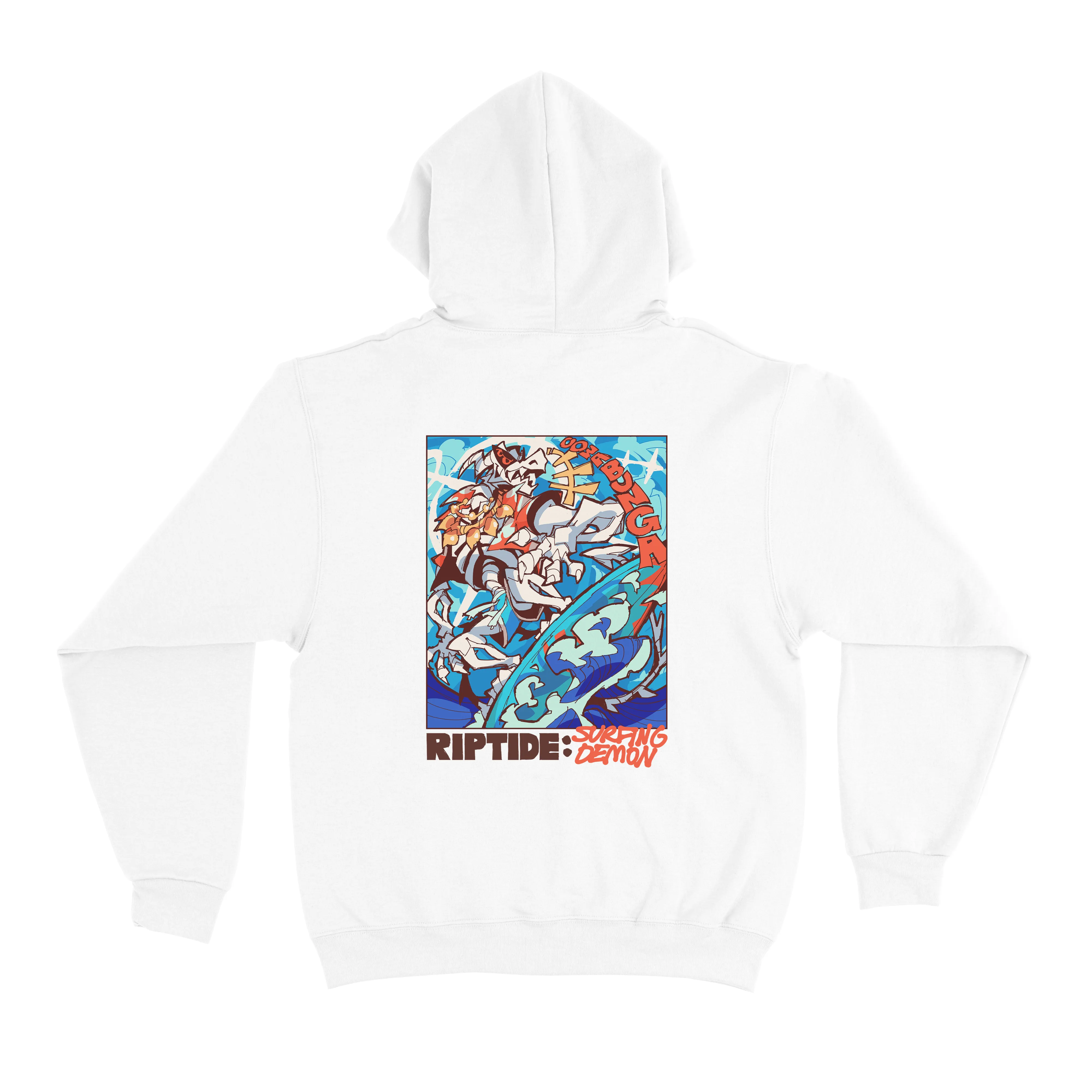 "Cowabunga" Basic Hoodie White