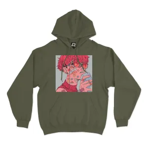 "Get Well Soon" Fleece Hoodie Khaki
