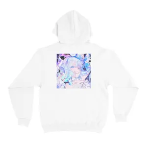 "Gift" Basic Hoodie White/Cobalt Blue