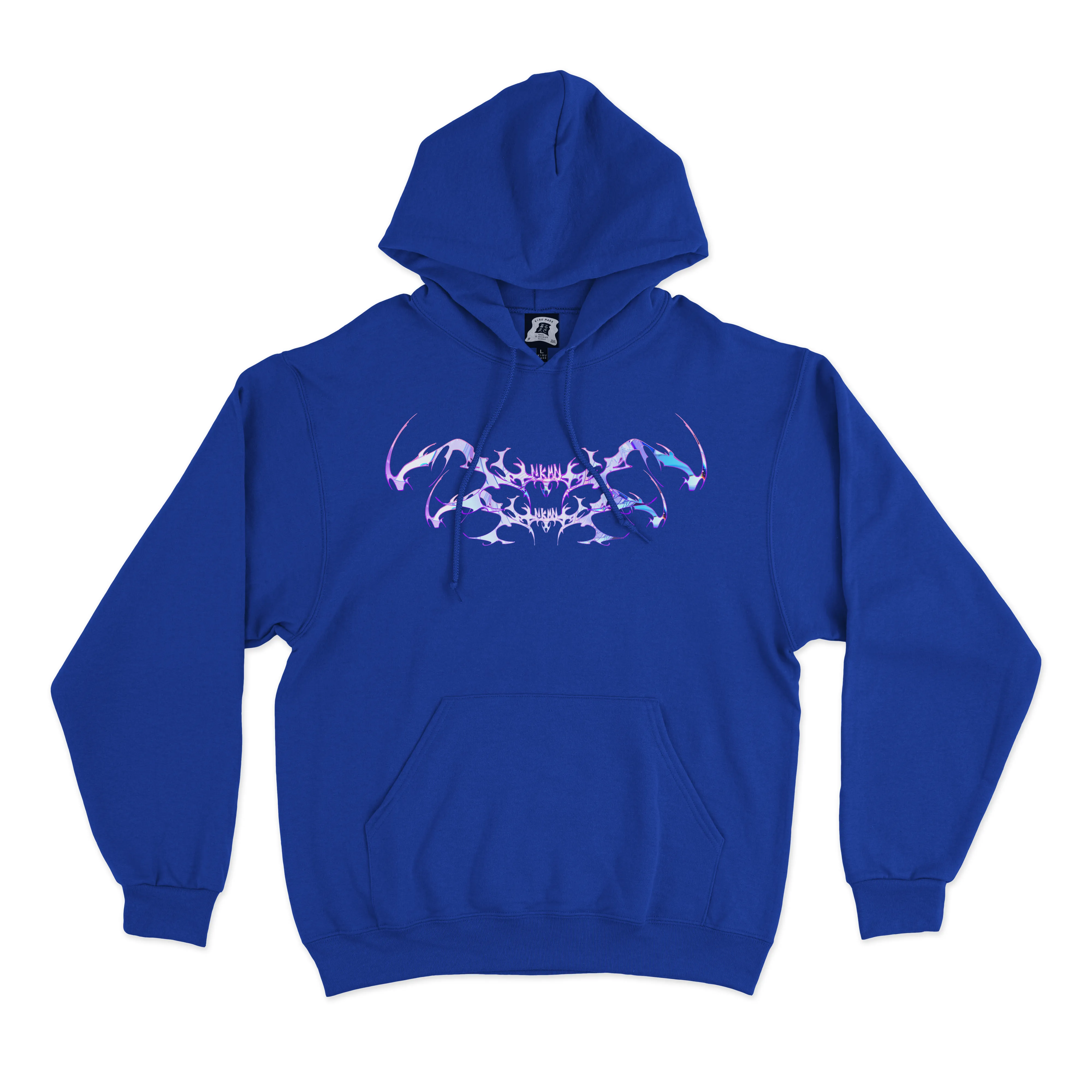 "Gift" Basic Hoodie White/Cobalt Blue