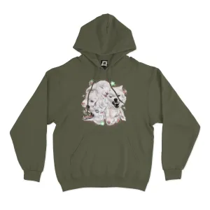 "Green Stars" Fleece Hoodie Khaki