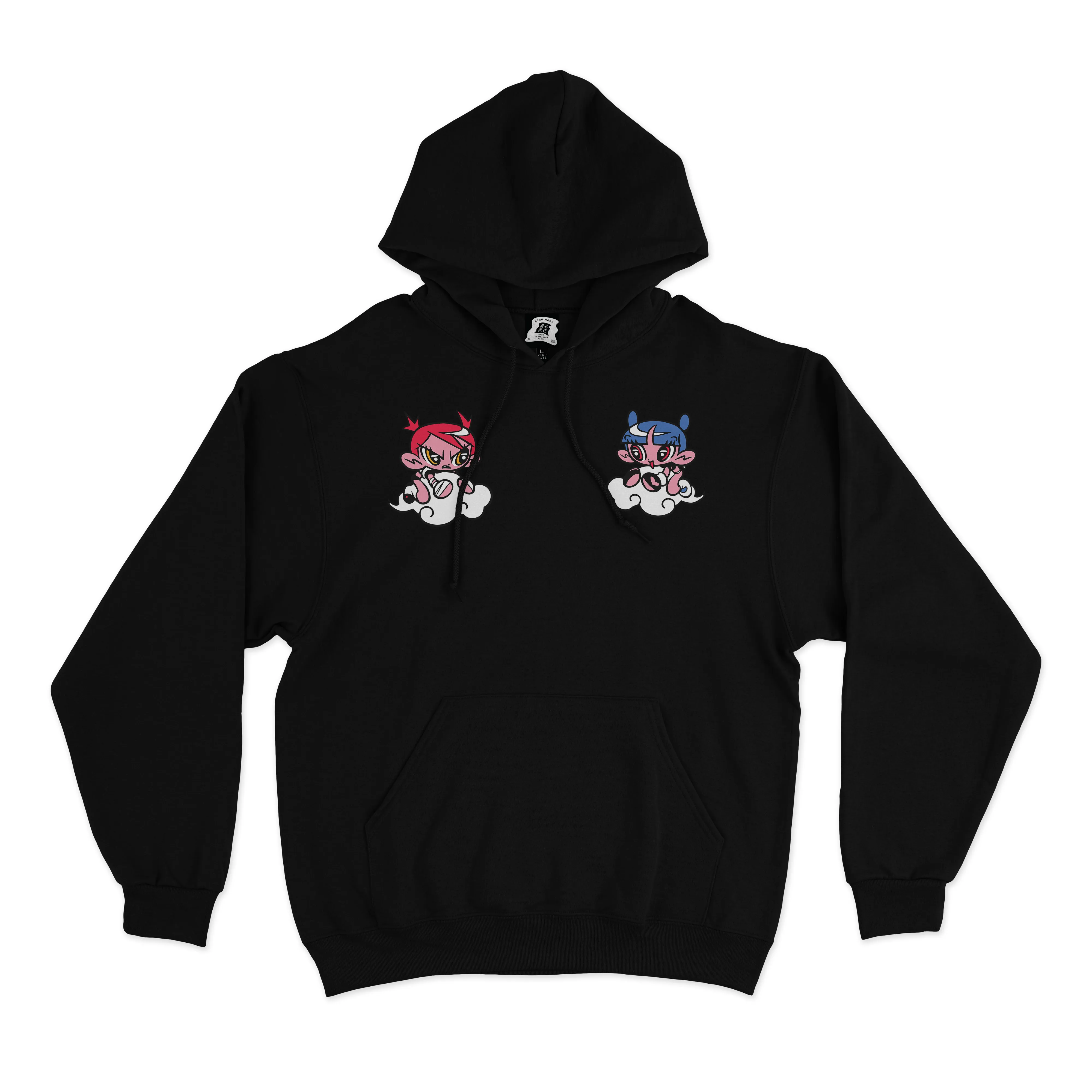 "Hokai Ori Series" Basic Hoodie Black/Pink