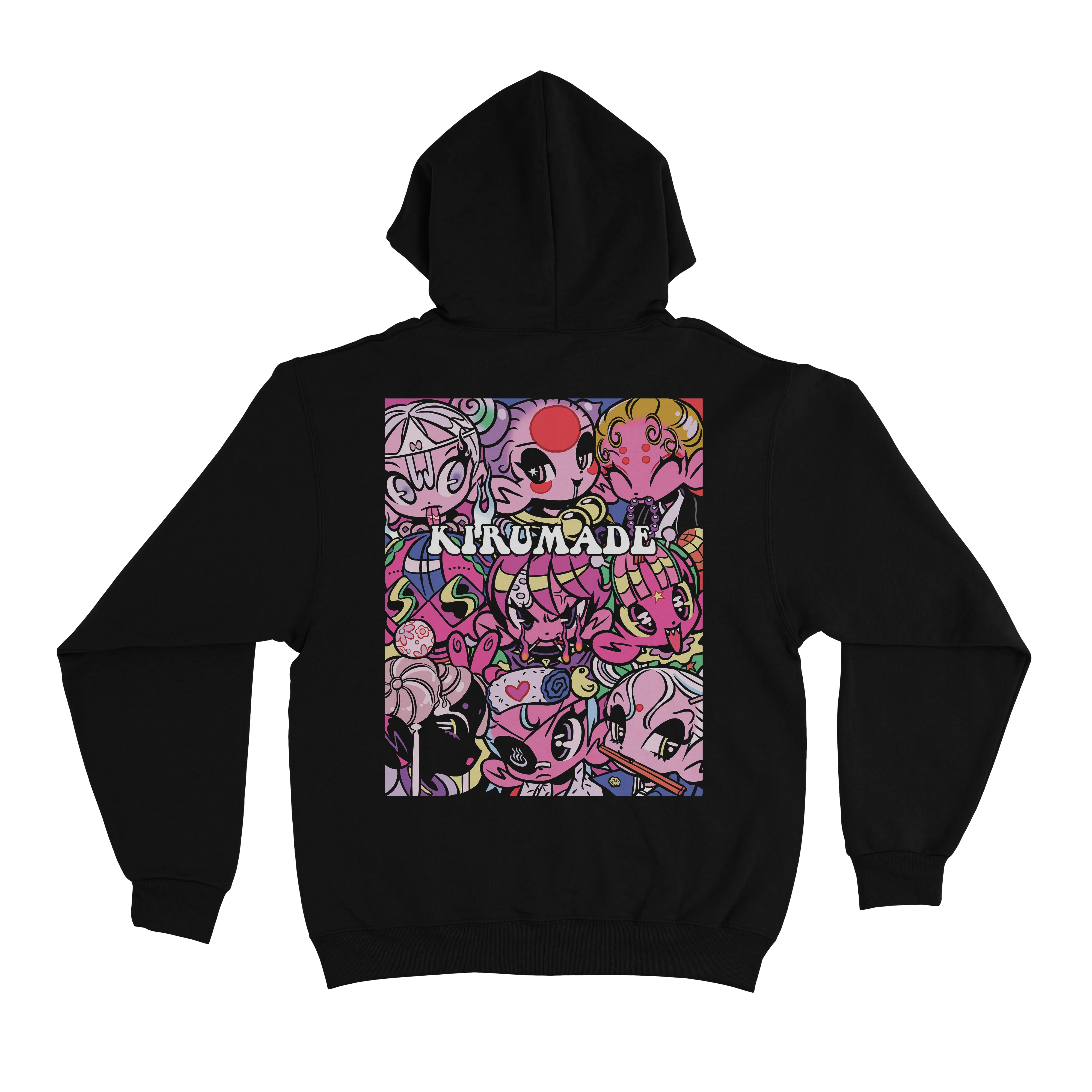 "Hokai Ori Series" Basic Hoodie Black/Pink