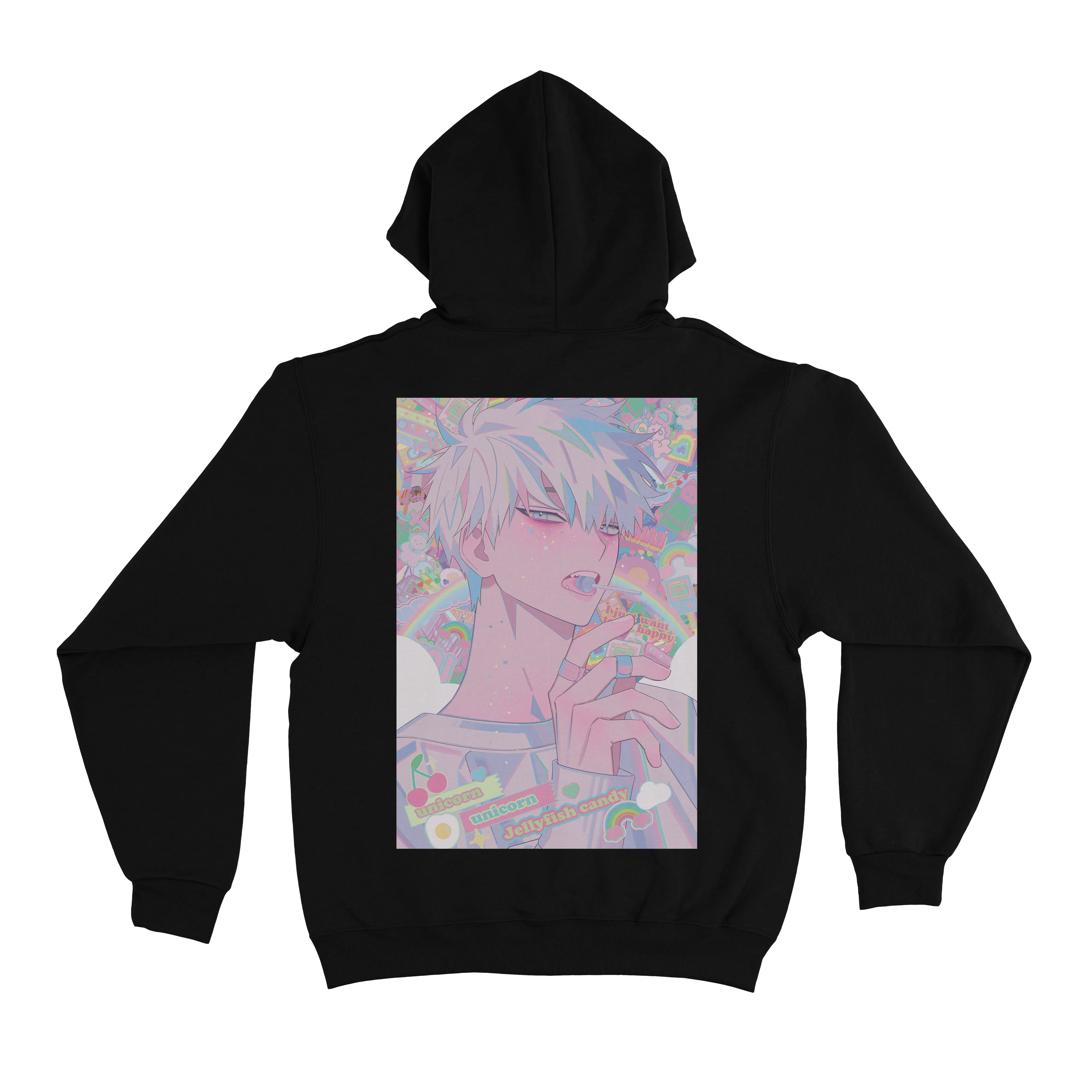 "Jellyfish" Basic Hoodie White/Black