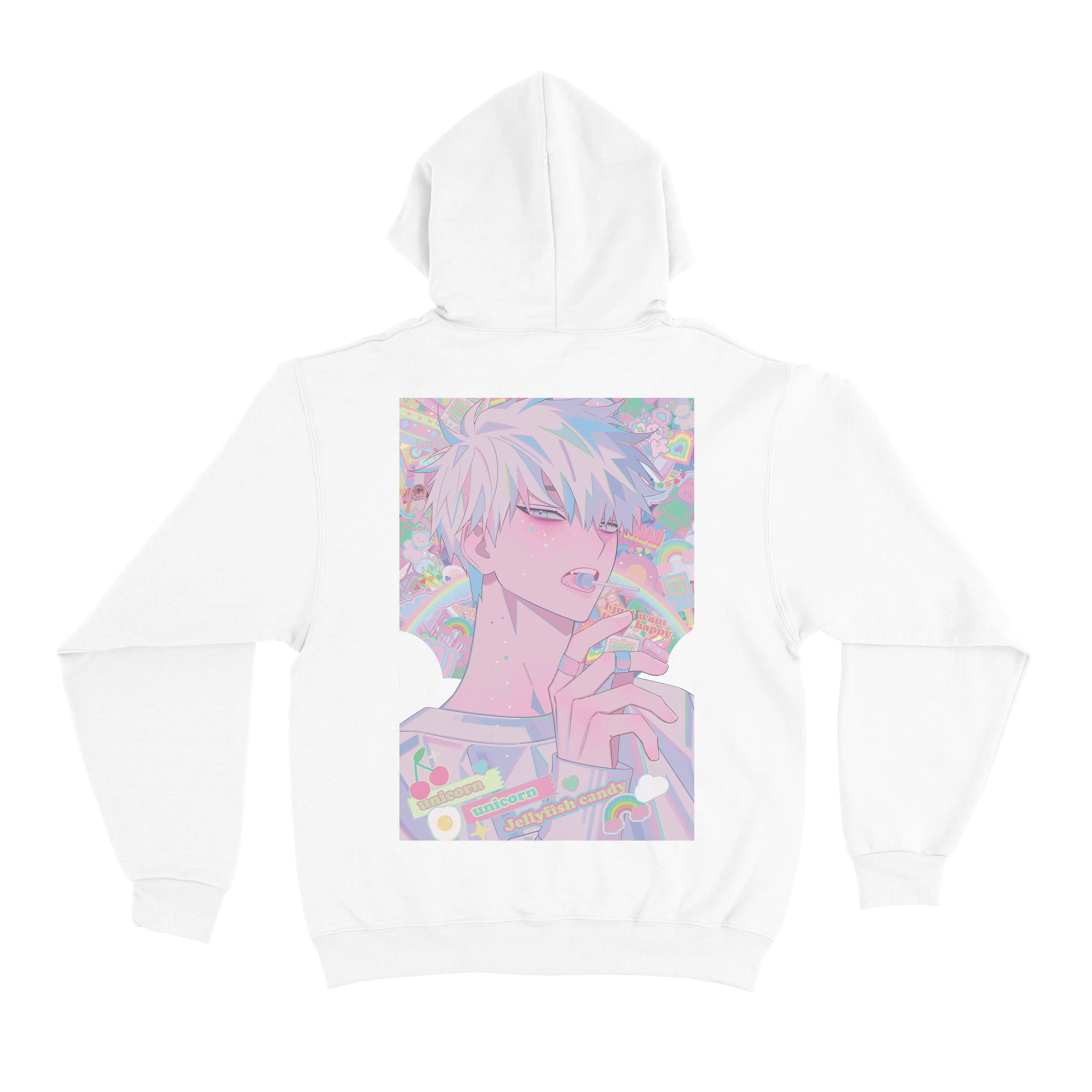 "Jellyfish" Basic Hoodie White/Black