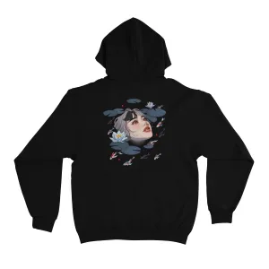 "Koi Fish Pond" Basic Hoodie Black