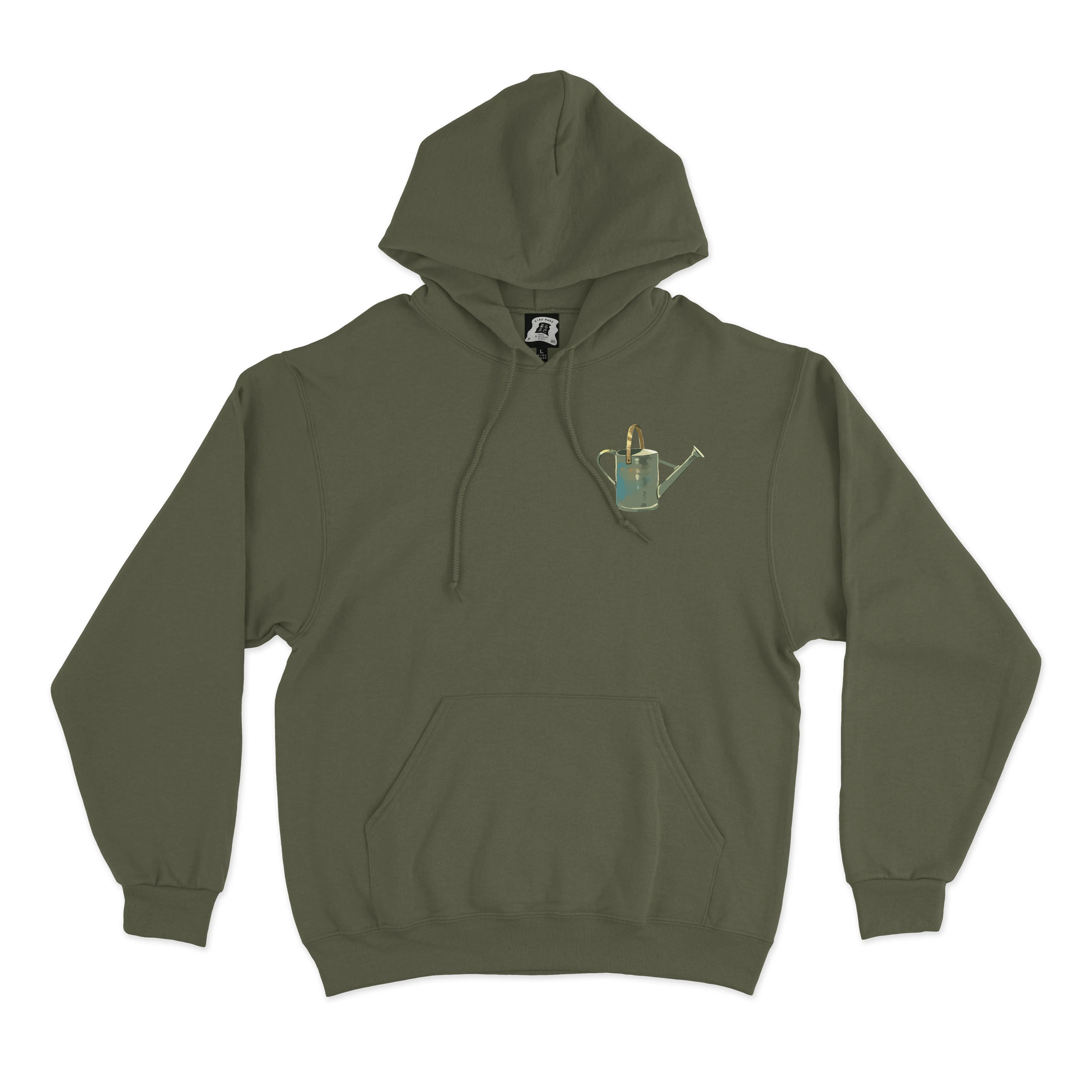 "La Fleuriste" Fleece Hoodie Khaki